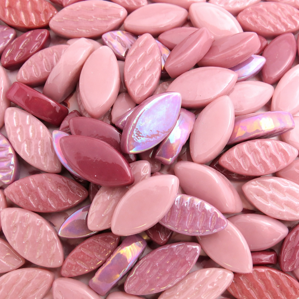 Mosaiksteinen Elipsenform Glas  Rosa Mix