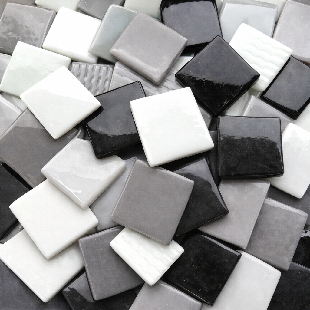 Pâte de Verre 25mm Noir Gris Mélange