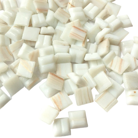 Glasmosaik Gold 10mm  Weißgold