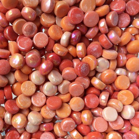 Glasrunden 12mm  Orange-Mix