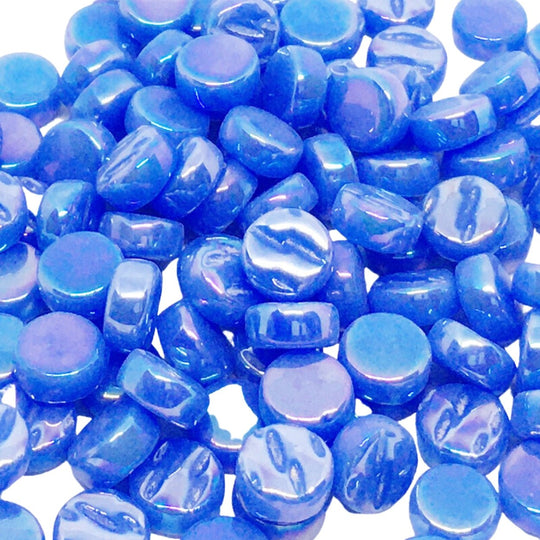 Mini Pastilles De Verre Nacrées 8mm Bleu  