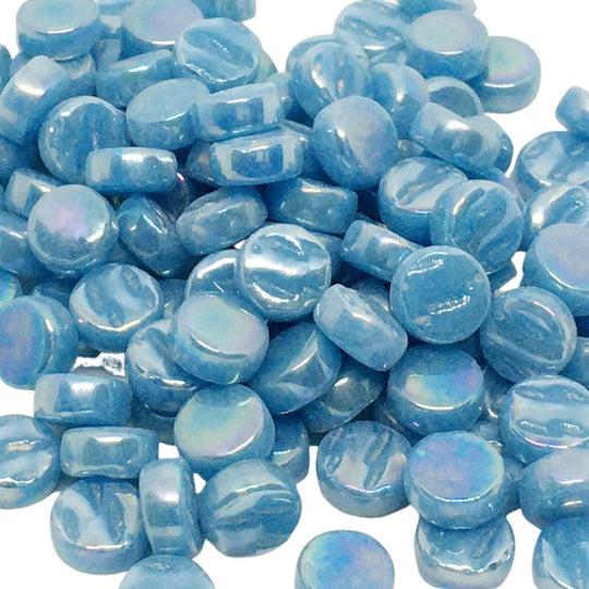 Mini Pastilles De Verre Nacrées 8mm Lac Bleu 