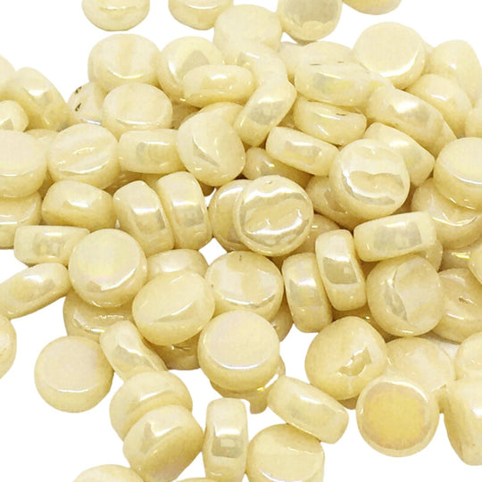 Mini Pastilles De Verre Nacrées 8mm Crème 