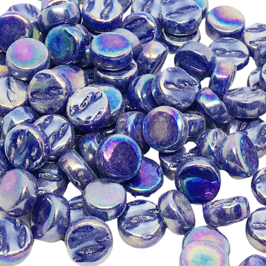 Mini Pastilles De Verre Nacrées 8mm Bleu Royal 