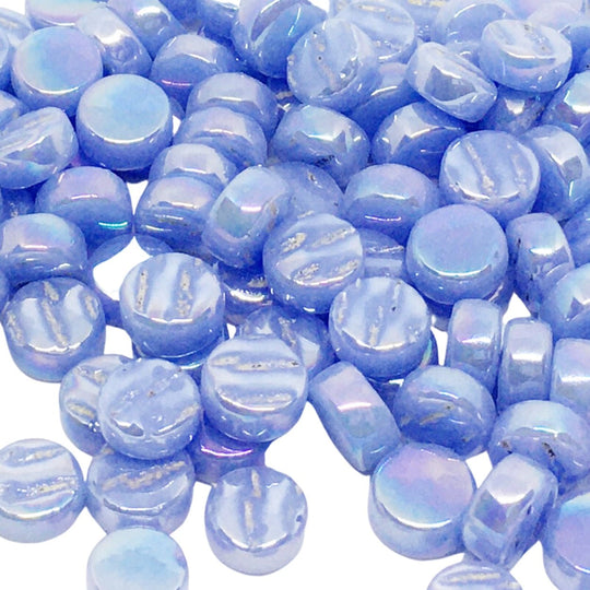 Mini Pastilles De Verre Nacrées 8mm Bleu Clair 