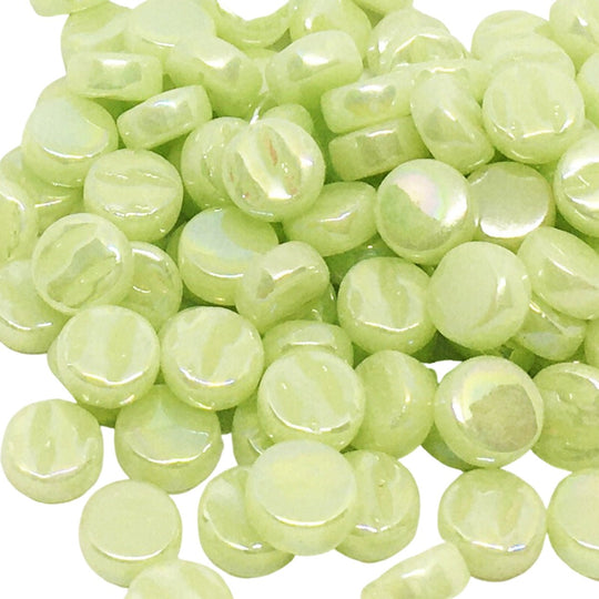 Mini Pastilles De Verre Nacrées 8mm Vert Clair 
