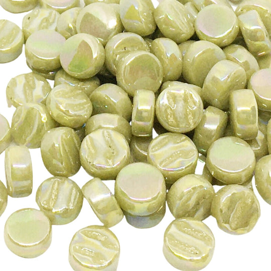 Mini Pastilles De Verre Nacrées 8mm Olive 