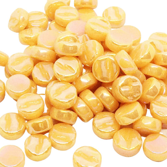Mini Pastilles De Verre Nacrées 8mm Orange 