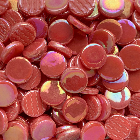 Rounds Pearlised 18mm   Orange Red