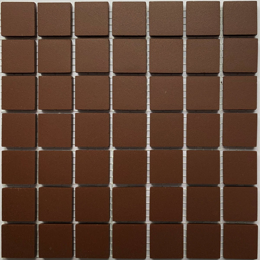 Winckelmans Brun – carreaux de mosaïque mats de 20x20 mm sur filet