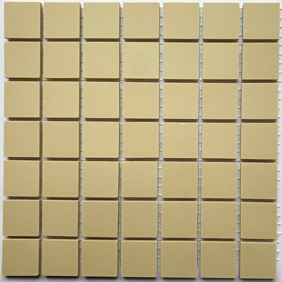 Winckelmans Ivoire – matte Mosaikfliesen im Format 20x20 mm auf Netz