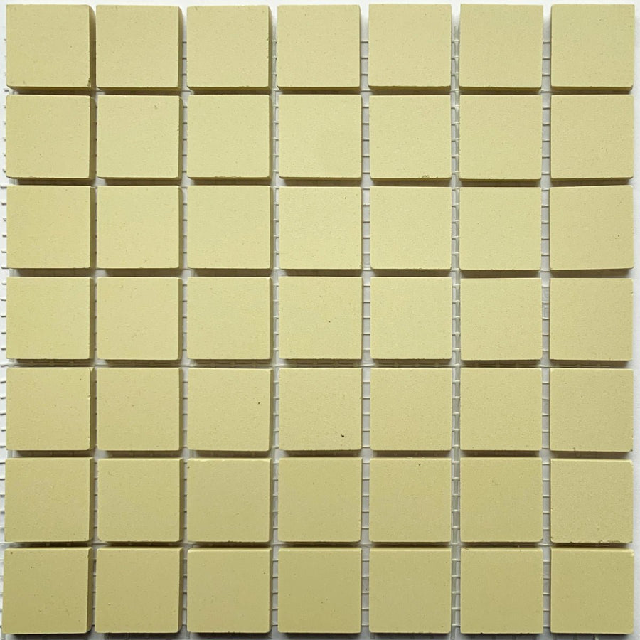 Winckelmans Vanille – matt 20x20 mm mosaic tiles on mesh