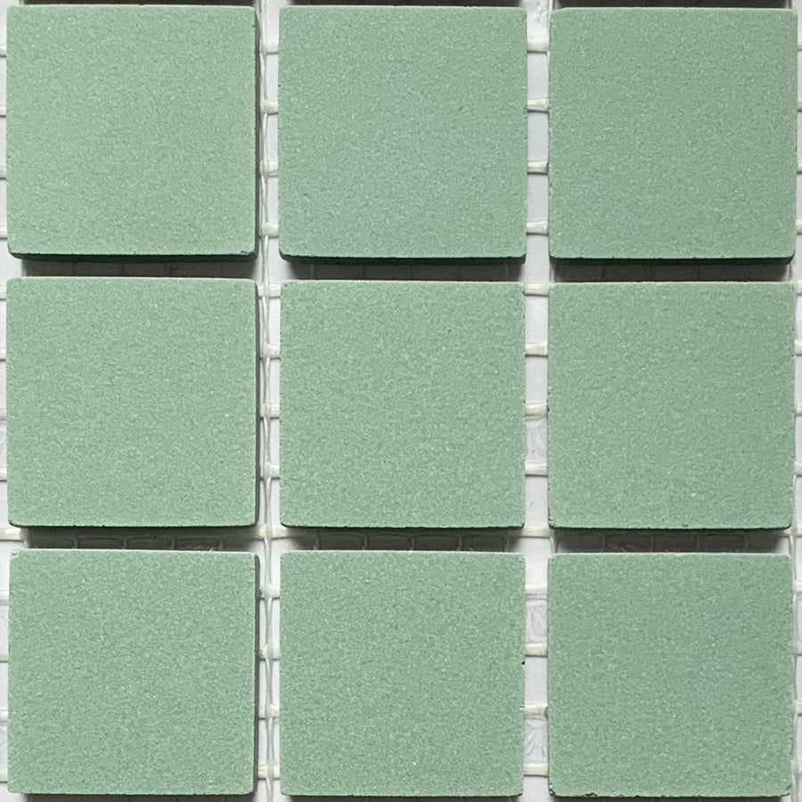 Winckelmans Vert – matt 20x20 mm mosaic tiles on mesh